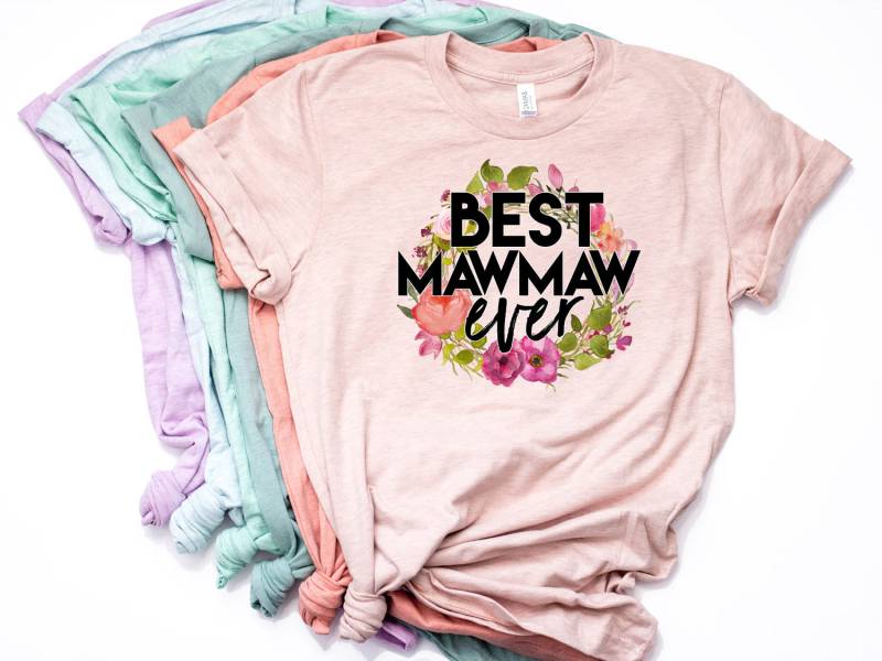 Beste Mawmaw Ever, Shirt, Geschenk, T Tshirt, Schwangerschaft Reveal, Pastel Bella Canvas - Artikel 6067 von AllinThePrint