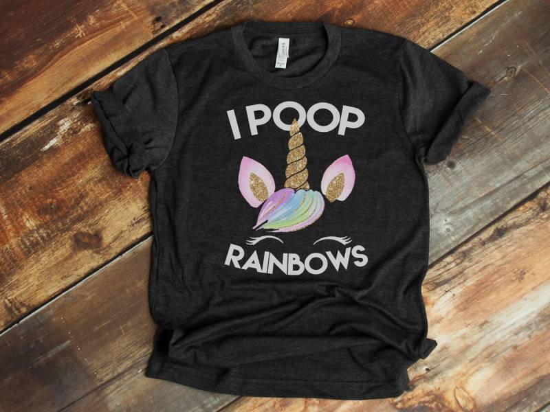 I Poop Rainbows, Einhorn Poop, Shirt, Farts, Lustiges T Pastell Bella Canvas - Artikel 6104 von AllinThePrint
