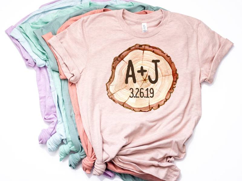 Jubiläum T-Shirt, Jahrestag Datum, Paare Shirts, Passende Paar Ehemann Frau Braut Bräutigam Shirts - Artikel 7071 von AllinThePrint