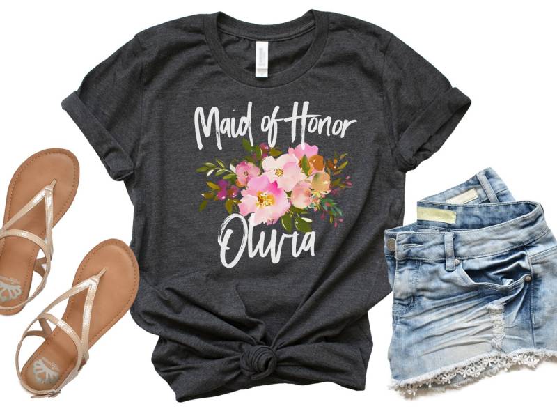 Junggesellinnenhemden, Trauzeugin Shirt, Brautparty Shirts, Hochzeitsparty Matron Of Honor Geschenk - Artikel 6125 von AllinThePrint