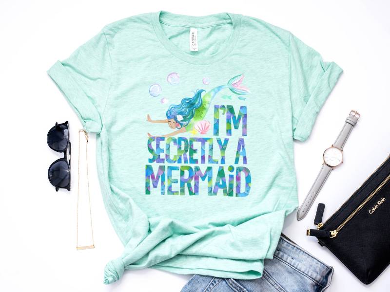 Meerjungfrau Shirt, I'm Secretly A Mermaid T Really Mermaid, Pastel Bella Canvas Shirt - Item 6202 von AllinThePrint
