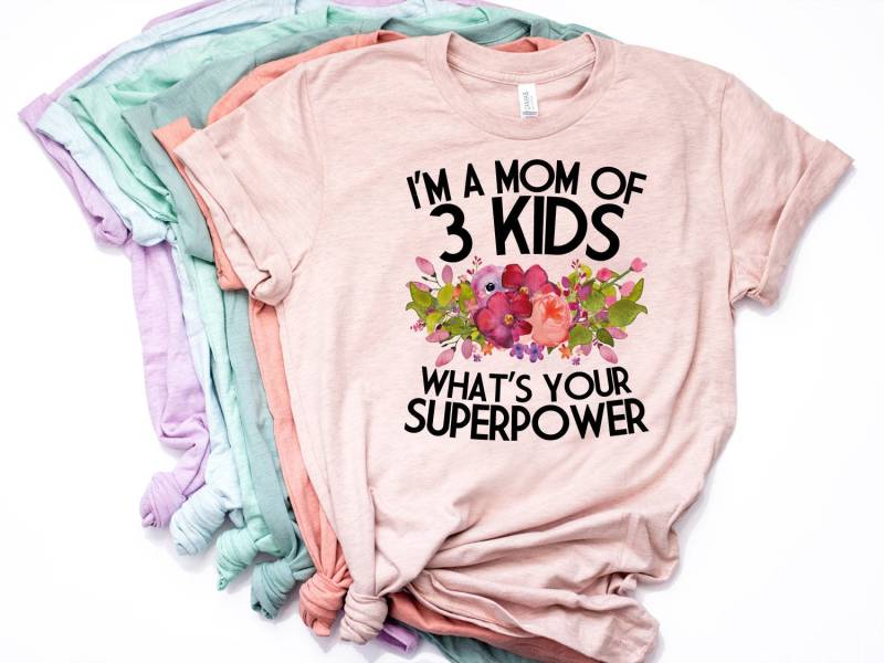 Müde Mama, Mama Shirt, Immer Müde, 99 Prozent Lustiges Von 3 Kindern, Whats Your Superpower - Artikel 7097 von AllinThePrint