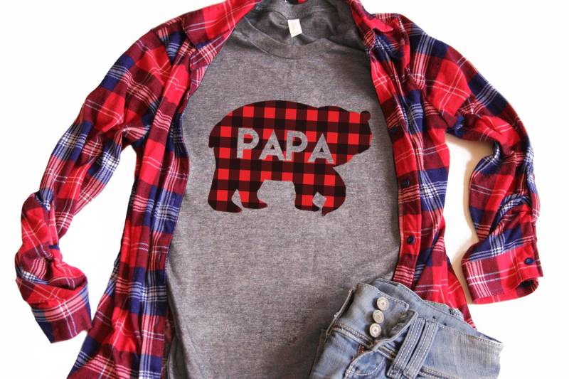 Papa Bär T Shirt, Custom Neuer Papa, Schwangerschaft Reveal, Baby Vatertag - Artikel 6170 von AllinThePrint