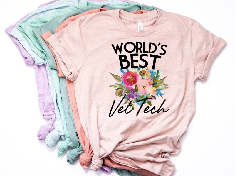 Vet Tech Shirt, Grad, Geschenk, T World Es Best - Artikel 7053 von AllinThePrint
