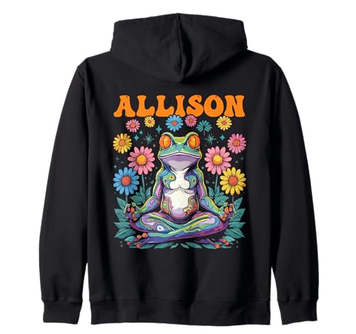 Allison Skurriles Frosch-Design für Mädchen, Name Allison Kapuzenjacke Allison Skurriles Frosch-Design für Mädchen, Name Allison Kapuzenjacke von Allison Designs for Girls Name Allison