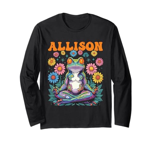 Allison Skurriles Frosch-Design für Mädchen, Name Allison Langarmshirt Allison Skurriles Frosch-Design für Mädchen, Name Allison Langarmshirt von Allison Designs for Girls Name Allison