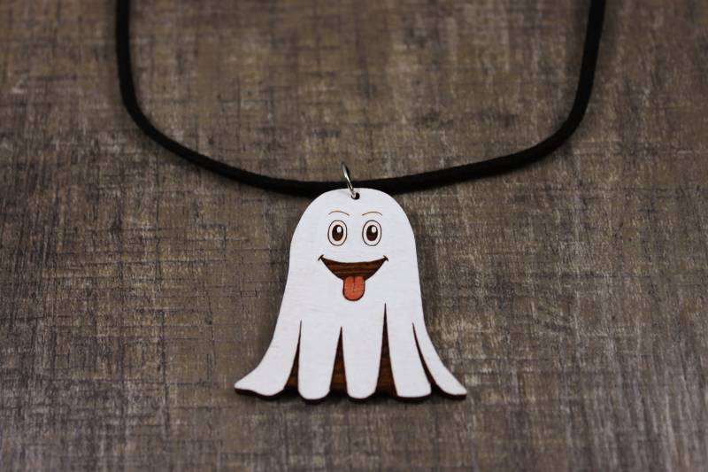 Geist Halskette, Halloween Schmuck, Holz Halloween-Liebhaber Herbst Halskette Geist Halskette, Halloween Schmuck, Holz Halloween-Liebhaber Herbst Halskette von AllisonDoyleDesign