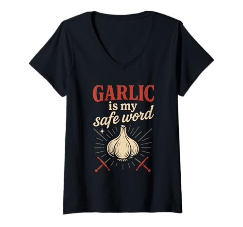 Damen Garlic Grower Homesteader Garden Harvest Pride CSA Seed Swap T-Shirt mit V-Ausschnitt Damen Garlic Grower Homesteader Garden Harvest Pride CSA Seed Swap T-Shirt mit V-Ausschnitt von Allium Life Backyard Vegetable Grower Garlic Plant
