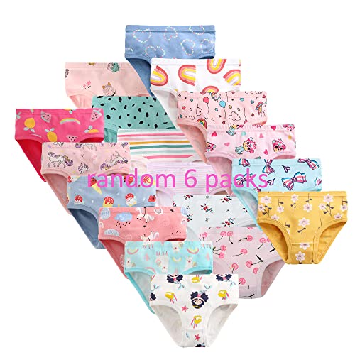 Allmeingeld Kleinkind Mädchen Einhorn Höschen Eiscreme Bikinis 6er Pack Zufällige Farben für Kinder 4 von Allmeingeld