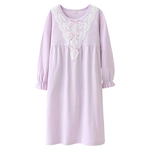 Allmeingeld Kleinkind Mädchen Prinzessin Nachthemden Retro Schlafhemden Vintage Nachtkleid Lila 5t von Allmeingeld