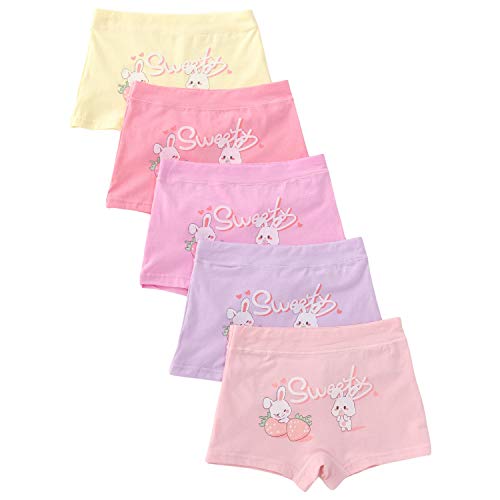 Allmeingeld Osterhöschen für kleine Mädchen Bunny Boyshort Rosa Unterwäsche 5er-Pack Boxershorts für Kinder von Allmeingeld