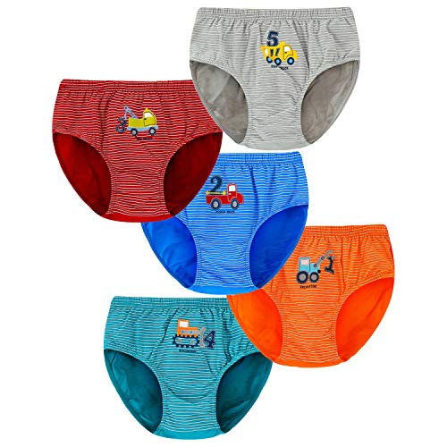 Jungen Slips 5er Pack Baumwolle Unterwäsche LKW set für Kinder, 2-3 Jahre, LKW set von Allmeingeld