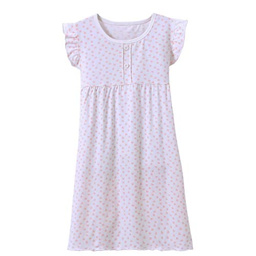 Allmeingeld Kinder Mädchen Prinzessin Nachthemden Herz Print Schlafhemden Luxus Loungewear Weiß 7 von Allmeingeld