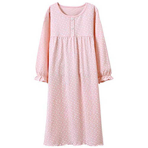 Allmeingeld Kinder Mädchen Prinzessin Nachthemden Herz Print Schlafhemden Personalisierte Loungewear Rosa 6t von Allmeingeld