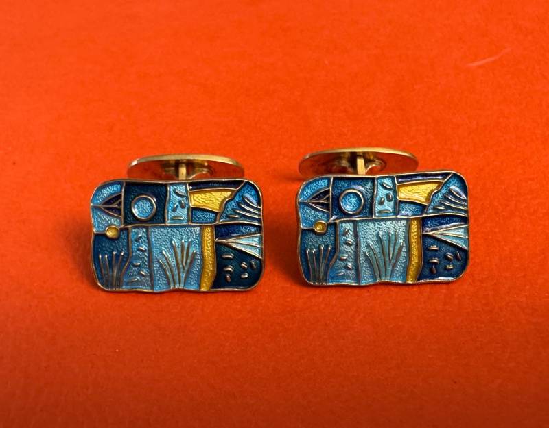 Manschettenknöpfe/Cufflinks Frühling/Spring - Serie Four Seasons David Anderson Sterlingsilber Vergoldet & Emaille von AllmodernEtsy