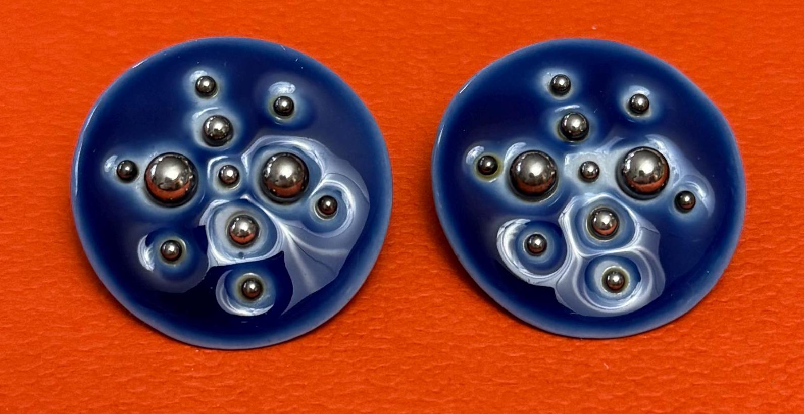 Ohrclips Royal Copenhagen & Michelsen Sterlingsilber, Porzellan - Absolut Selten von AllmodernEtsy