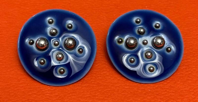 Ohrclips Royal Copenhagen & Michelsen Sterlingsilber, Porzellan - Absolut Selten von AllmodernEtsy