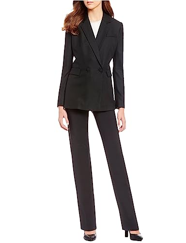 Alloaone 2-Teiliges Damen-Anzug-Set Für Business-Lady, Blazer, Jacke Und Hose Black M von Alloaone