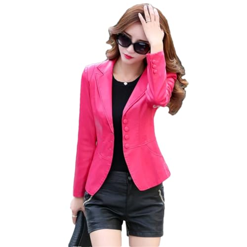 Alloaone Damen Echtledermantel Lederjacke Echtlederjacke Echtlederjacke Schaffell red XXL von Alloaone