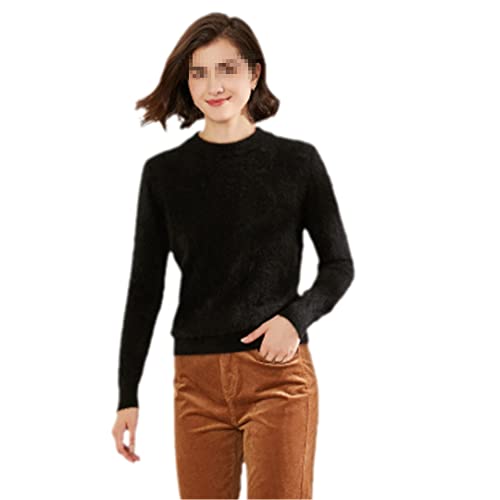 Alloaone Damen Kaschmir Pullover Warm Kleidung Mode Pullover, Schwarz , XL von Alloaone