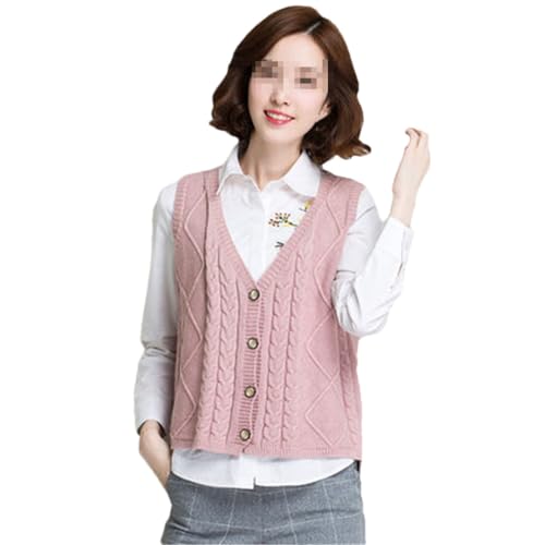 Alloaone Damen Pullover Weste V-Ausschnitt Stricken Ärmellos S Lässige Strickjacken Pullover Tops von Alloaone