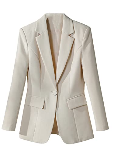 Alloaone Formeller Blazer Für Damen, Langärmelig, Schmale Jacke Mit Einem Knopf von Alloaone