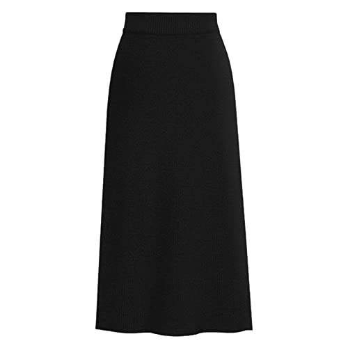 Alloaone Herbst Winter Strick Bleistiftrock Damen Hohe Taille Röcke Damen Strick Split Midi Rock für Frauen Herbst, Schwarz , 44 von Alloaone