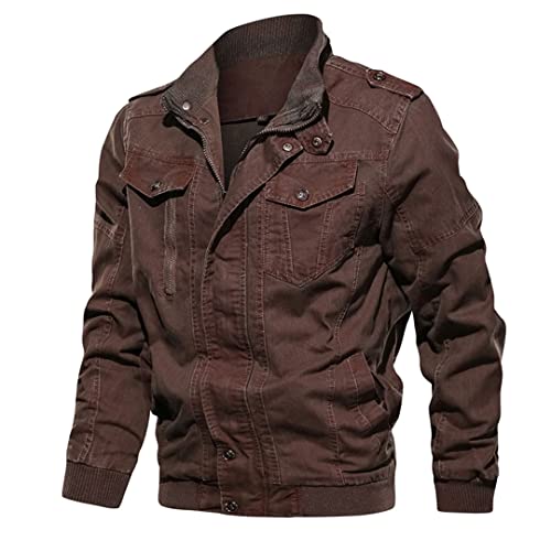 Alloaone Herren Bomberjacke Frühling Herbst Vintage Demin Jacke Streetwear Motorrad Biker Jacke Mantel Win red XL von Alloaone