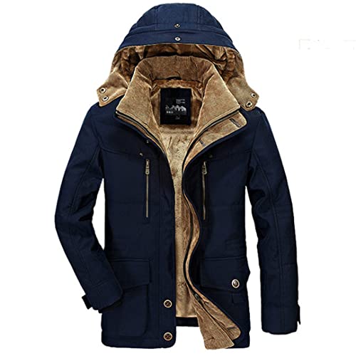 Alloaone Herren Parka Aus Dicker Winter Baumwolle Mit Kapuze Militär Parka Mit Mehreren Taschen 1 L von Alloaone