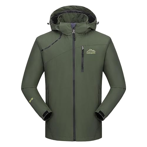 Alloaone Wasserdichte Wanderjacke Für Herren Und Damen Winddicht Windjacke Jagd Laufen Trekking Angeln Men EN8 XL von Alloaone