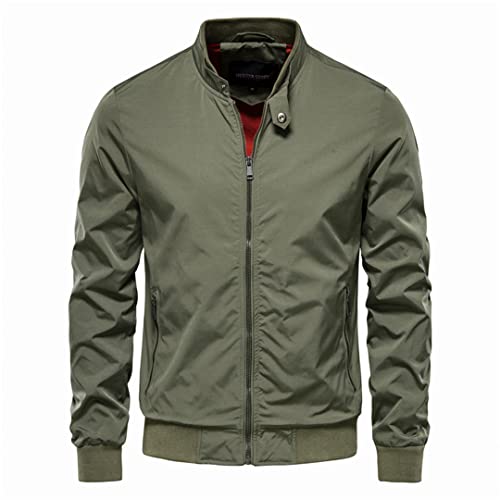 Herrenjacke Fashion Solid Color Stehkragenjacke Slim Fit Jacke green L von Alloaone
