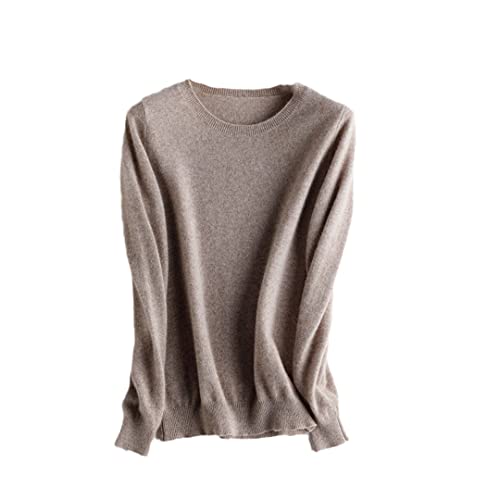 Kaschmirwolle Strickpullover Damen Pullover Rundhals Basic Warm Pullover, Khaki9, S von Alloaone