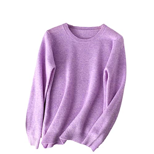 Kaschmirwolle Strickpullover Damen Pullover Rundhals Basic Warm Pullover, Wie abgebildet 1, 48 von Alloaone