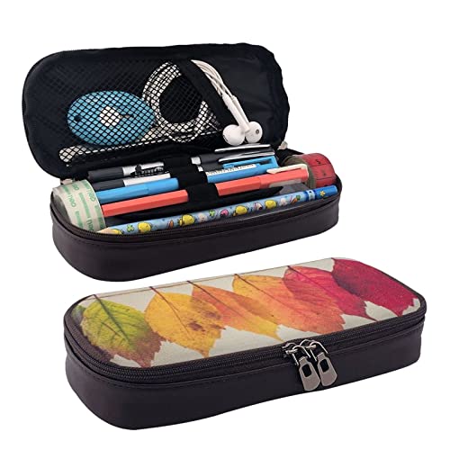 Federmäppchen aus Leder, buntes Rauchmuster, Stifteetui für Mädchen und Jungen, Teenager, Damen, Herren, Bunte Blätter an einer Schnur, Einheitsgröße, Kosmetiktasche Federmäppchen aus Leder, buntes Rauchmuster, Stifteetui für Mädchen und Jungen, Teenager, Damen, Herren, Bunte Blätter an einer Schnur, Einheitsgröße, Kosmetiktasche von Allocs