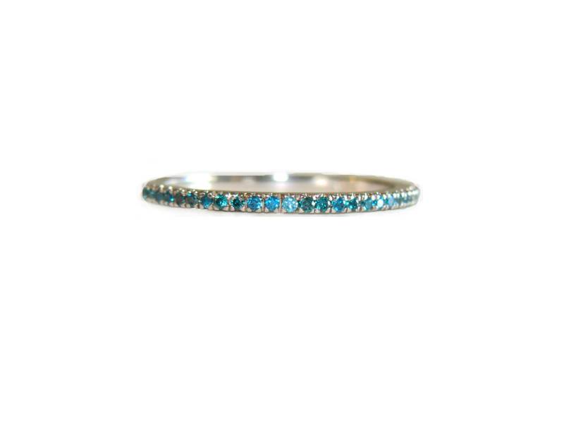 Natürlicher Blauer Diamant Voller Eternity Ring 14K/18K Gold, Blauer Stapelring, Ehering Bandring von AllofmyLovebySigal