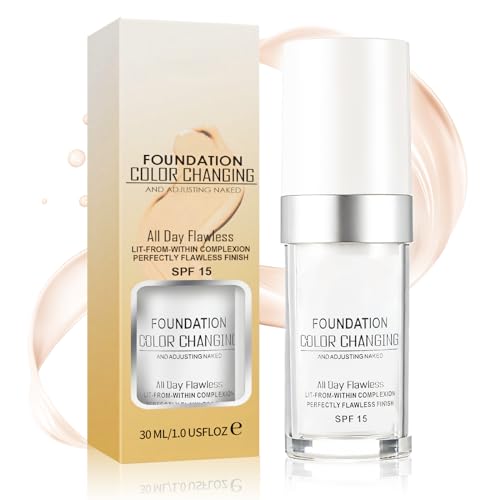 Allony Foundation Color Changing, Farbwechselnde Foundation für Reife Haut, Erstellen sie Eine Natürliche Make up Hautton Anpassend, Feuchtigkeitsspendender Concealer, Langanhaltende Ölkontrolle Allony Foundation Color Changing, Farbwechselnde Foundation für Reife Haut, Erstellen sie Eine Natürliche Make up Hautton Anpassend, Feuchtigkeitsspendender Concealer, Langanhaltende Ölkontrolle von Allony