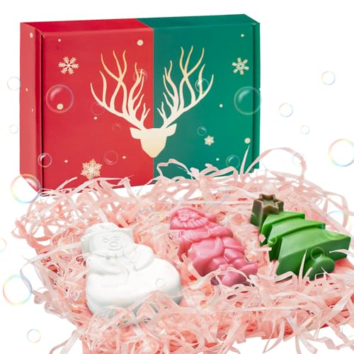 Allony Weihnachtsseife, Kernseife Natur, Weihnachtsgeschenkset-Duschseife Damen, Handgemachte Seife mit Weihnachtsgeschenkduft (A) von Allony