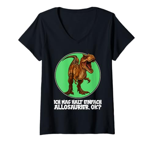 Damen Allosaurier Allosaurus T-Shirt mit V-Ausschnitt Damen Allosaurier Allosaurus T-Shirt mit V-Ausschnitt von Allosaurier Allosaurus Tier Shop
