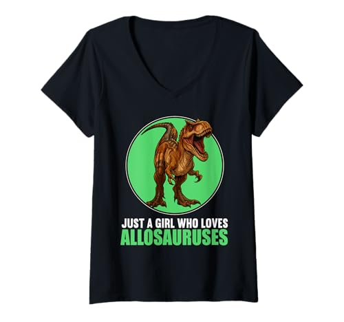 Damen Allosaurier Allosaurus T-Shirt mit V-Ausschnitt Damen Allosaurier Allosaurus T-Shirt mit V-Ausschnitt von Allosaurier Allosaurus Tier Shop