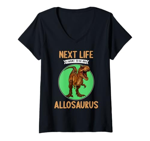 Damen Allosaurier Allosaurus T-Shirt mit V-Ausschnitt Damen Allosaurier Allosaurus T-Shirt mit V-Ausschnitt von Allosaurier Allosaurus Tier Shop