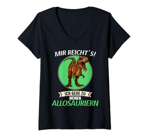 Damen Allosaurier Allosaurus T-Shirt mit V-Ausschnitt Damen Allosaurier Allosaurus T-Shirt mit V-Ausschnitt von Allosaurier Allosaurus Tier Shop
