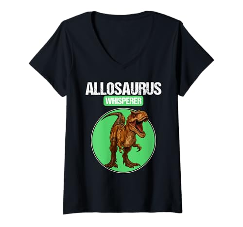 Damen Allosaurier Allosaurus T-Shirt mit V-Ausschnitt von Allosaurier Allosaurus Tier Shop