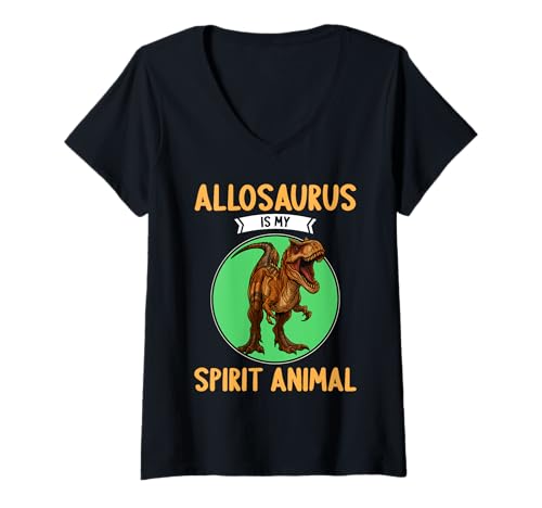 Damen Allosaurier Allosaurus T-Shirt mit V-Ausschnitt von Allosaurier Allosaurus Tier Shop