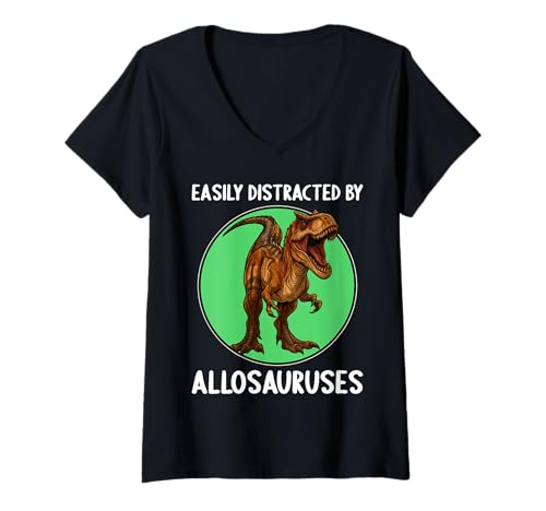 Damen Allosaurier Allosaurus T-Shirt mit V-Ausschnitt Damen Allosaurier Allosaurus T-Shirt mit V-Ausschnitt von Allosaurier Allosaurus Tier Shop