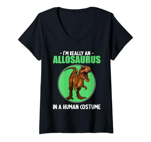 Damen Allosaurier Allosaurus T-Shirt mit V-Ausschnitt Damen Allosaurier Allosaurus T-Shirt mit V-Ausschnitt von Allosaurier Allosaurus Tier Shop