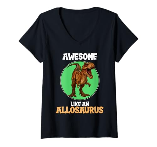 Damen Allosaurier Allosaurus T-Shirt mit V-Ausschnitt Damen Allosaurier Allosaurus T-Shirt mit V-Ausschnitt von Allosaurier Allosaurus Tier Shop