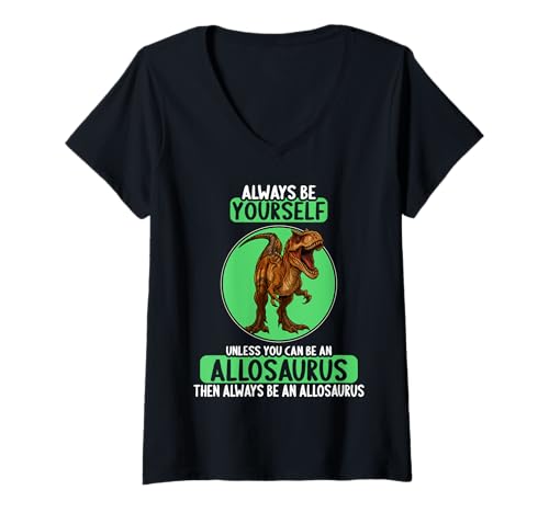 Damen Allosaurier Allosaurus T-Shirt mit V-Ausschnitt Damen Allosaurier Allosaurus T-Shirt mit V-Ausschnitt von Allosaurier Allosaurus Tier Shop