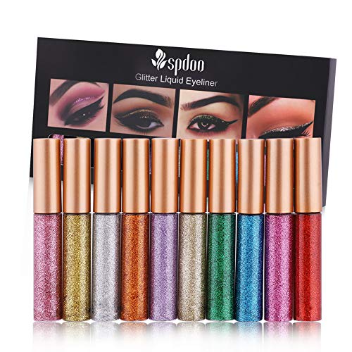 Allouli 10 Colors Glitter Colorful Liquid Eyeliner Metallic Makeup Set Shimmer Silver Gold Waterproof Makeup Kits Girl Presents von Allouli