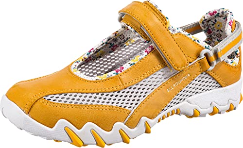 Allrounder NIRO Sneaker-Klett, Lemon/Light Grey, Vintage 85 / Open Mesh 06 N819 (Größe: 41) von Mephisto