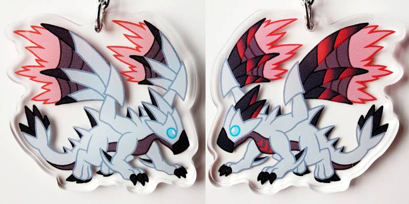 Monsterjäger Anhänger - Rathalos Rathian Gore Magala Fatalis Mizutsune Valstrax Teostra Lunastra Monster Acryl Schlüsselanhänger von AlltheDwagons